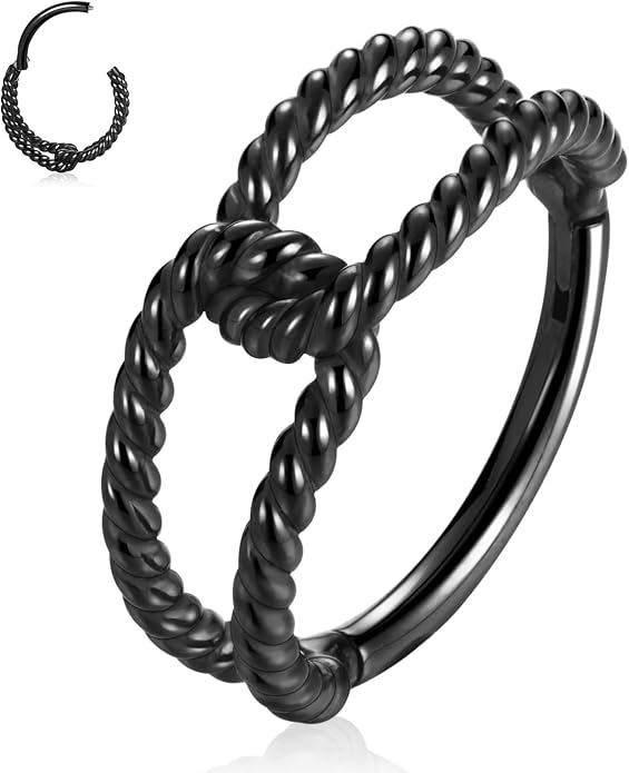 316L Surgical Steel Septum Clicker Ring Nose Ring Hoop Sleeper Hoop Earring Helix Rook Conch Cartilage Daith Tragus Earrings Lobe Nose Piercing Jewelry for Women
