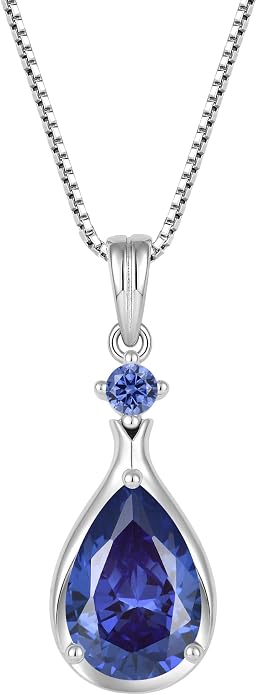Birthstone Necklace for Women Teardrop Necklace S925 Sterling Silver Infinity Love Pendant for Mom Women