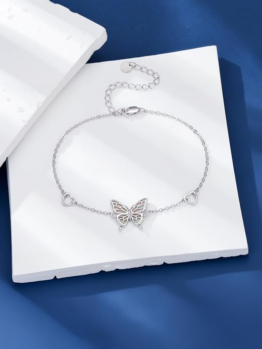 Dorunmo 925 Sterling Silver Anklet Bracelet Mother’s Day Birthday Jewelry Gifts for Women Wife Girlfriend Mom Her