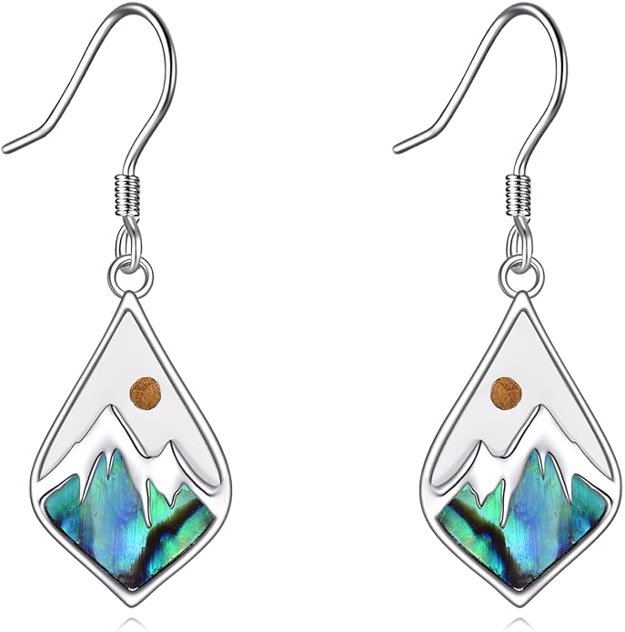 AOBOCO Mustard Seed Earrings for Women Sterling Silver Mountain Cross Earrings Dangle Christian Religion Jewelry Mothers Day Birthday for Mom Wife Friends