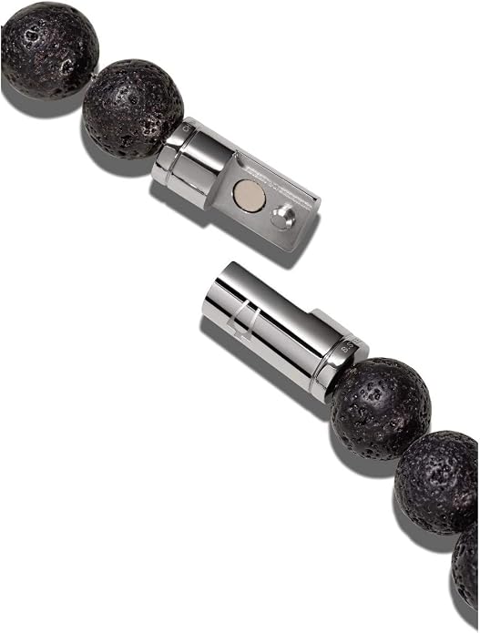 Men's Classic Beaded Bracelet with Cylinder Clasp