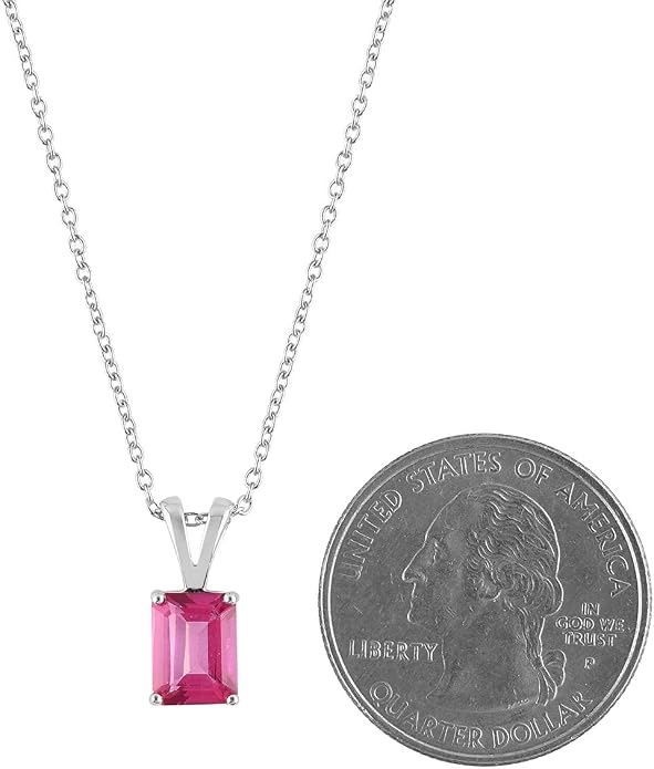 Natural Gemstone Pendant Necklace for Women, Healing Stone Chakra Crystal Birthstone 925 Sterling Silver Chain 18 Inch Birthday Christmas Gifts