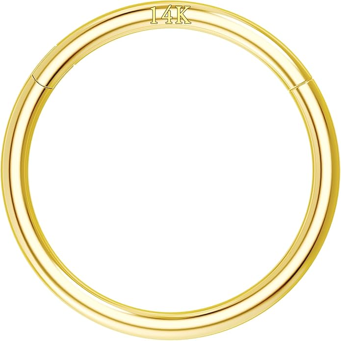 COCHARM 14K Solid Gold 18g/16g Nose Rings 16G Septum Rings Yellow Gold Tragus Helix Cartilage Conch Earring Hoops 18 Gauge Piercing Hoop