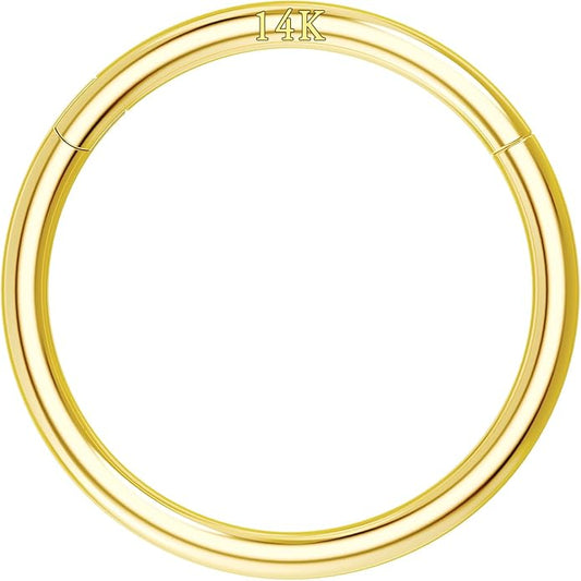 COCHARM 14K Solid Gold 18g/16g Nose Rings 16G Septum Rings Yellow Gold Tragus Helix Cartilage Conch Earring Hoops 18 Gauge Piercing Hoop