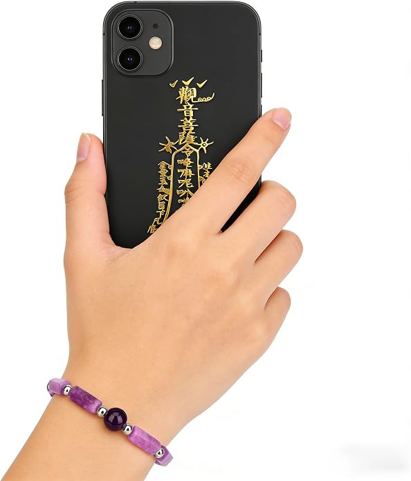 LINGYUAN Feng Shui Wealth and Luck Bracelet with Gold Foil Five Gods Amulet-Red Agate Cinnabar Gemstone Bracelet for Prosperity, Protection & Success, Lucky Charm Gift for Men & Women