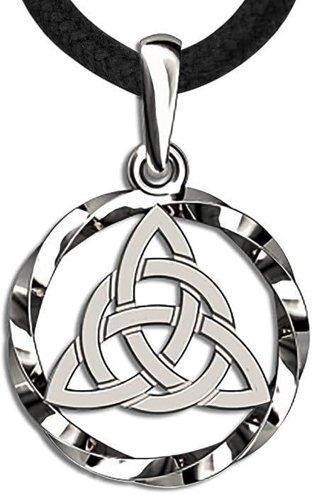 925 Sterling Silver Celtic Knot Necklace - Triquetra Necklace Trinity Knot Pendant - Protection Love Amulet - Irish Pagan Wiccan Jewelry for Women Men - Handmade