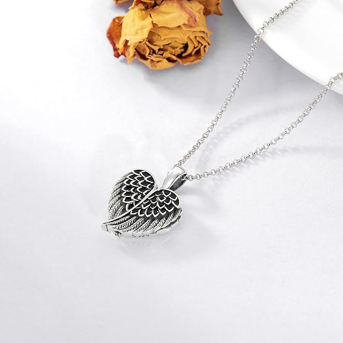 SOULMEET Personalized Silver Locket Necklace That Holds Pictures Photo Keep Someone Near to You, Memorial Custom Lockets Necklaces Letters Engraving for His Her