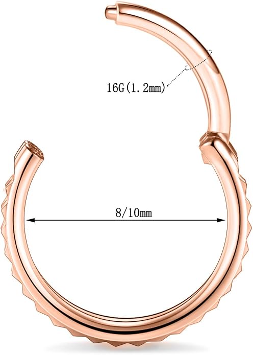 316L Surgical Steel Septum Clicker Ring Nose Ring Hoop Sleeper Hoop Earring Helix Rook Conch Cartilage Daith Tragus Earrings Lobe Nose Piercing Jewelry for Women
