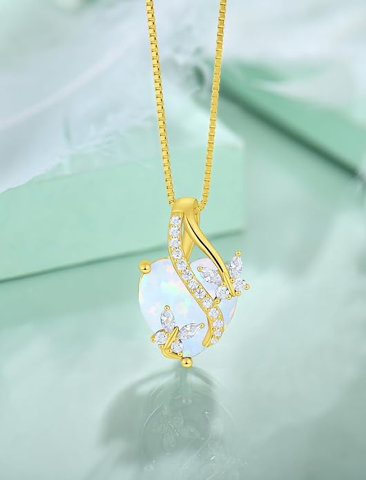 Butterfly Necklaces for Women Sterling Silver Infinity Heart Pendant Birthstone Jewelry Gift with 14k Yellow Gold/Rose Gold Plated