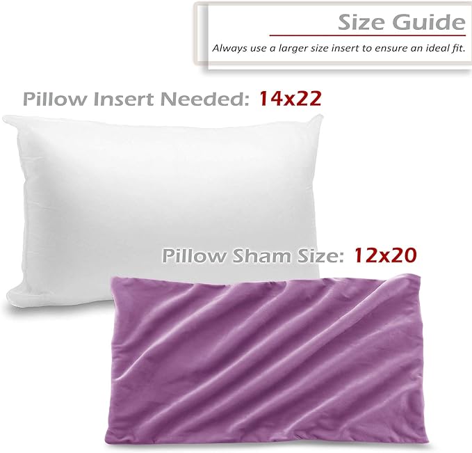 Nestl Throw Pillow Covers, Cozy Velvet Decorative Pillow Covers 12 x 20 Inches, Soft Solid Couch Pillow Covers for Sofa, Bed and Car, Set of 4 - Lavender Dream