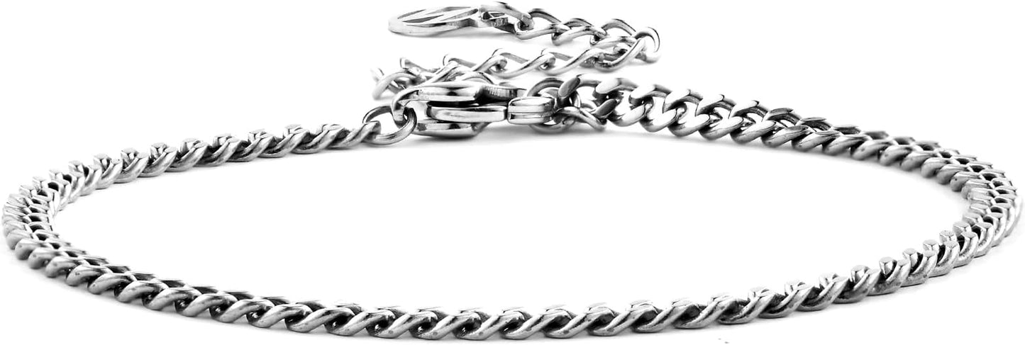 NOKMIT Solid 925 Sterling Silver Bracelets for Women, Dainty Interlocking Circles Cubic Zirconia Adjustable Chain Bracelet, Trendy Stackable Link Bracelets, Simple Cute Jewelry Gifts