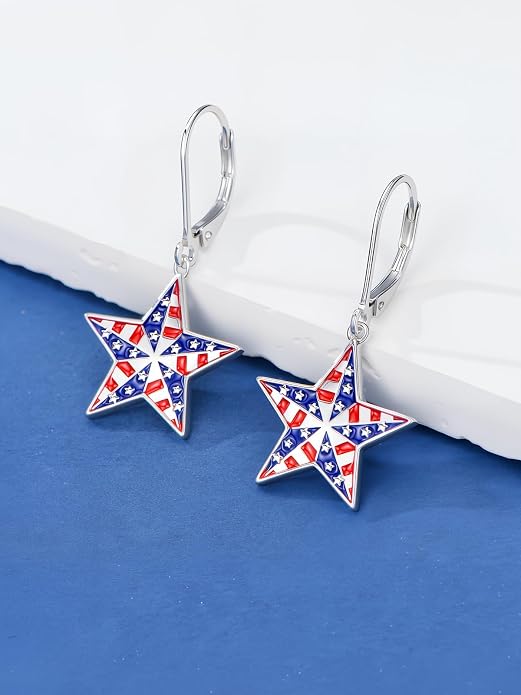 Seiyang Dangle Earrings 925 Sterling Silver Animal/American Flag/Turquoise Dangle Drop Earrings Jewelry Gifts for Women