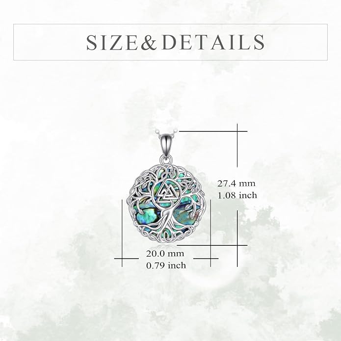 YFN Tree of Life Necklace Sterling Silver Celtic Knot Tree Pendant Jewelry Gifts for Women Men