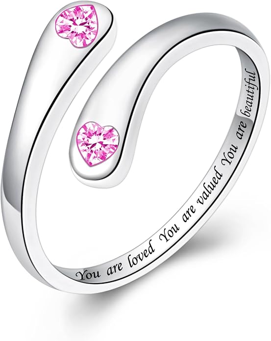 Fookduoduo 925 Sterling Silver Ring Inspirational Jewelry adjustable Wrap Open Rings for Women