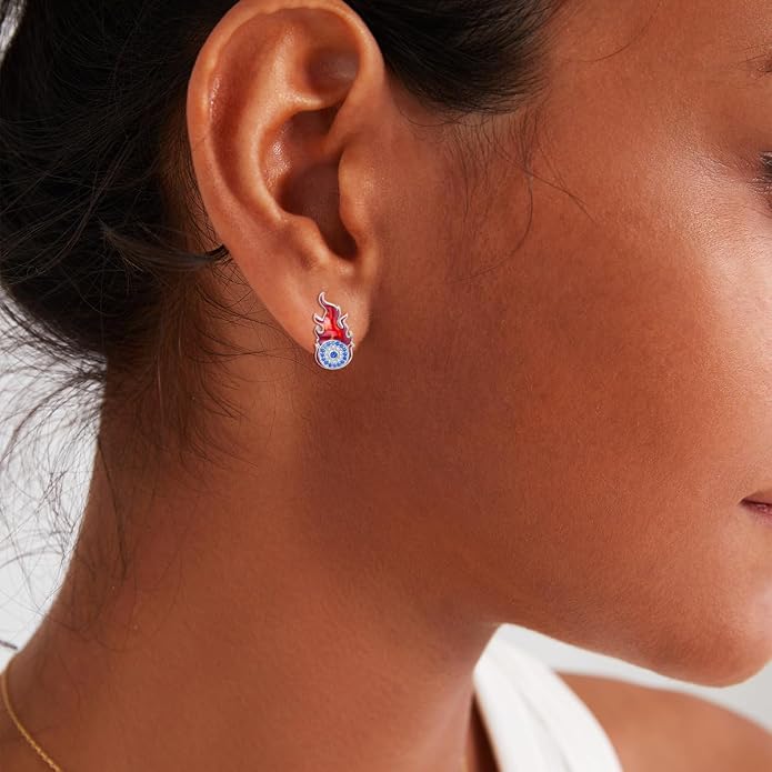 PROESS Sword/Lotus/Hummingbird/Squirrel/Cow Earrings Skull Stud Earrings 925 Sterling Silver Earrings Birthday Christmas Jewelry Gifts for Women Men