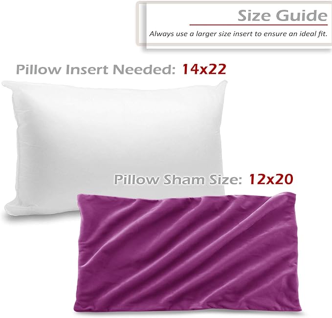 Nestl Throw Pillow Covers, Cozy Velvet Decorative Pillow Covers 12 x 20 Inches, Soft Solid Couch Pillow Covers for Sofa, Bed and Car, Set of 2 - Orchid Purple
