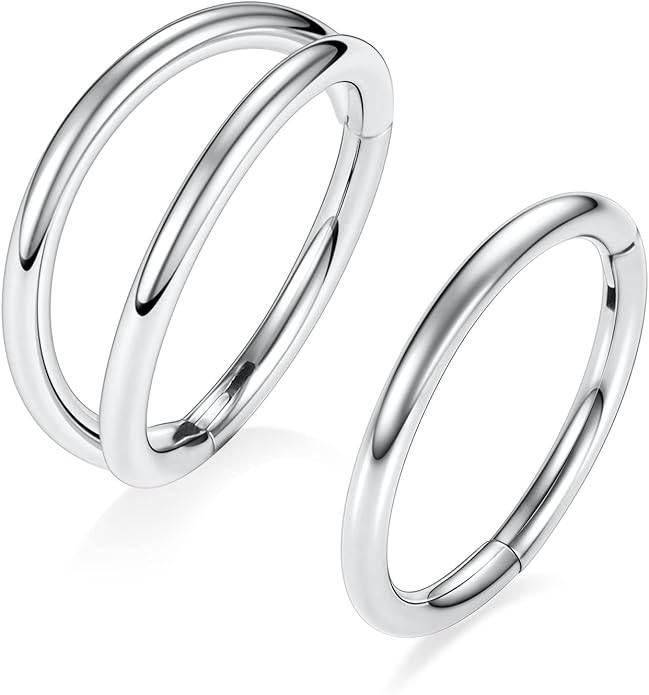 AROWRO Conch Piercing Jewelry Septum Jewelry Nose Rings Hoops 20G 18G 16G 316L Surgical Steel Hinged Segment Ring Hoop Helix Daith Rook Tragus Cartilage Piercing Jewelry