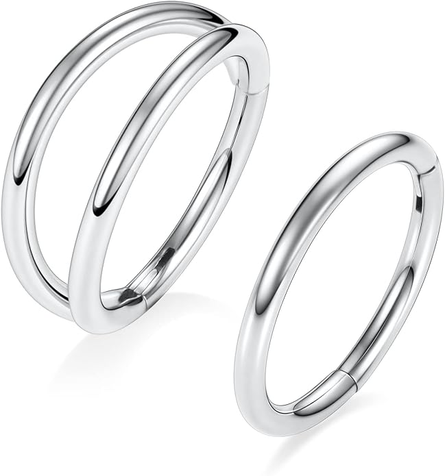 AROWRO Conch Piercing Jewelry Septum Jewelry Nose Rings Hoops 20G 18G 16G 316L Surgical Steel Hinged Segment Ring Hoop Helix Daith Rook Tragus Cartilage Piercing Jewelry