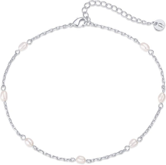 PAVOI 14K Gold Plated Anklet for Women - Trendy Link Chain Ankle Bracelet Summer Jewelry - Boho Dainty Anklets with Cubic Zirconia, Beaded, Evil Eye, Star, Station, Pearls Adjustable Gold Jewelry
