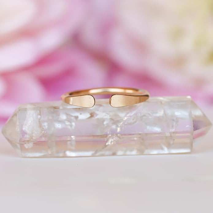 LOTUS STONE JEWELRY Smooth Hammered Gold Horseshoe Ring, Handmade Cuff Ring for Knuckle or Midi Wear