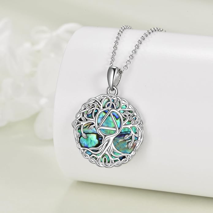 YFN Tree of Life Necklace Sterling Silver Celtic Knot Tree Pendant Jewelry Gifts for Women Men