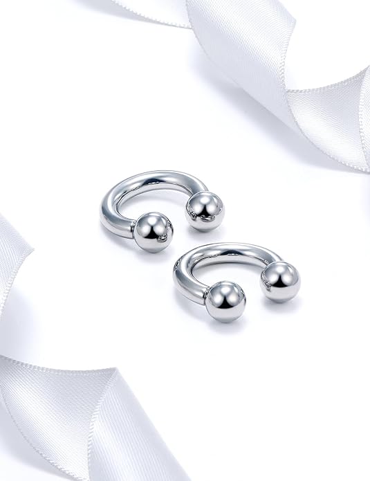 20G 18G 16G 14G 12G 8G 6G 4G 2G ASTM F136 Titanium Internal Thread Horseshoe Septum Ring Jewelry Circular Barbell Helix Snug Tragus Rook Daith Cartilage Earring Lip Ring Piercing Jewelry