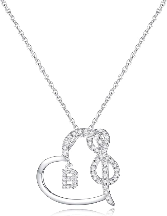 Infinity Heart Necklaces for Women, S925 Sterling Silver Initial Necklace Womens Jewelry Mothers Day Gifts Girls Valentines Gifts for Her Christmas Birthday Gifts for Women Mom Wife Girlfriend