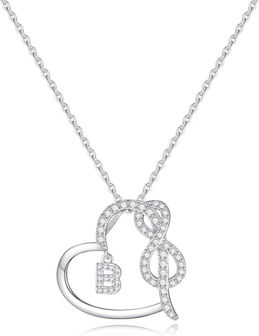 Infinity Heart Necklaces for Women, S925 Sterling Silver Initial Necklace Womens Jewelry Mothers Day Gifts Girls Valentines Gifts for Her Christmas Birthday Gifts for Women Mom Wife Girlfriend