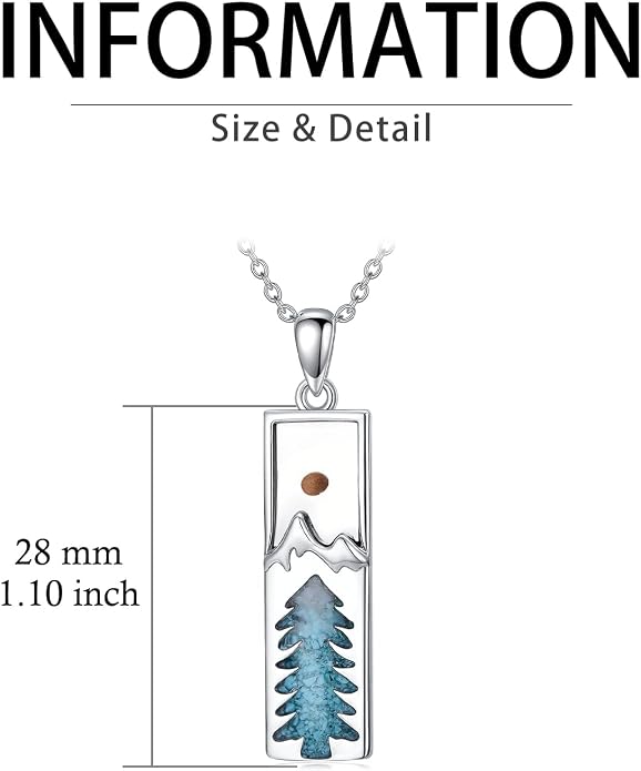 HPQQ Cross Necklace 925 Sterling Silver Turquoise Tree of Life Celtic Knot Cross Pendant Jewelry Mother's Day Gifts for Women
