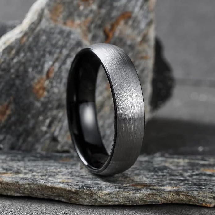 King Will Titanium Wedding Band for Men Women-Sliver/Black/Gold Plated Pure Titanium Wedding Ring, 3-9mm Widths Available Brushed Matte Design Comfort Fit Size 4-16