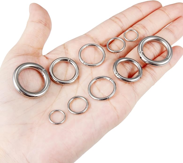 20G-2G Surgical Steel Hinged Clicker Septum Nose Rings Gauges Earrings Seamless Hoops Eyebrow Lip Ring Cliker Helix Tragus Daith Rook Earrings for Women Men