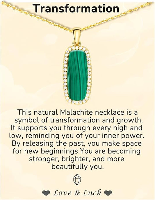 Natural Gemstone New Beginnings Birthday Graduation Gifts 925 Silver Jewelry Plated with 18K Gold Protection Necklace for Women