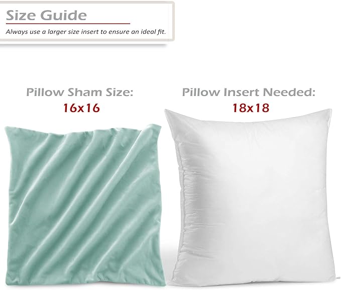 Nestl Throw Pillow Covers, Cozy Velvet Decorative Outdoor Pillow Covers 16x16 Inches, Soft Solid Cushion Covers for Sofa, Bed and Car, Set of 4 - Aqua Light Blue
