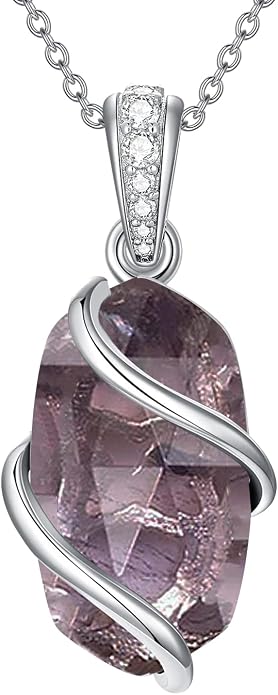 HPQQ Necklace for Women 925 Sterling Silver Dainty Gemstone Pendant Fine Jewelry Birthday Mothers Day Gifts for Mom Wife Her