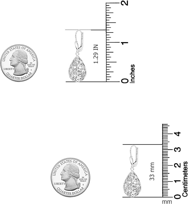 LeCalla Women's Drop & Dangle Earrings | 925 Sterling Silver Leverback Earrings | Lightweight Teardrop Lever Back Drop Dangle Earring for Women