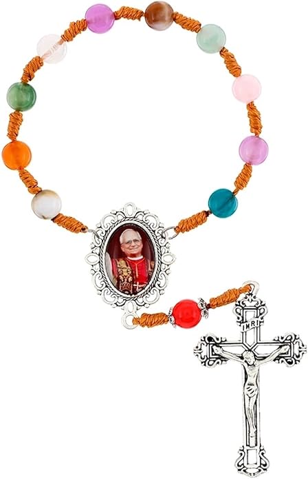 Autom Bulk Rosaries One Decade Rosary Prayer Bead Bracelets with Centerpiece and Crucifix