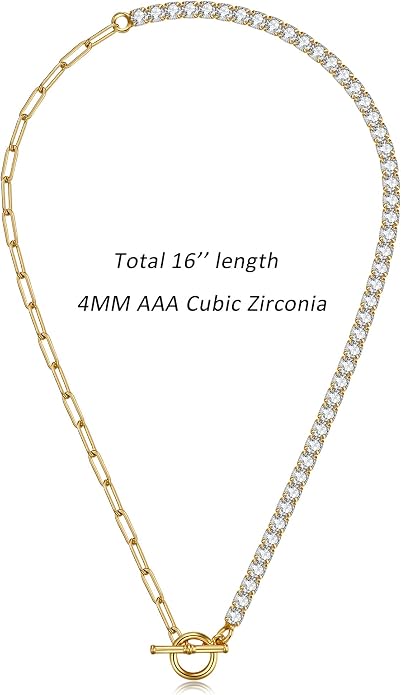 Natural Freshwater Baroque Pearl Necklace 14K Gold Plated Dainty Choker Necklace for Women Girls Snake Chain/Cuban Link/Paperclip/Ball Beaded Chain/Tennis Chain Fashion Jewelry for Gift