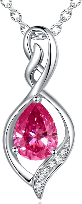 Infinity Birthstone Necklace for Women 925 Sterling Silver Dainty Infinity Pendant Jewelry Birthday Mothers Day Gifts for Mom Women Wife