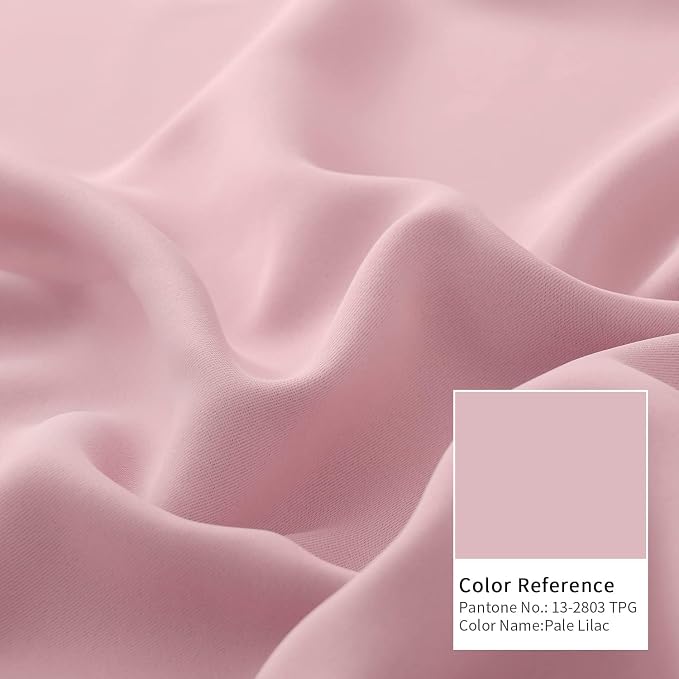 BGment Baby Pink 100% Blackout Curtains for Girls Bedroom 45 Inch Length, Thermal Insulated Full Light Blocking Grommet Noise Cancelling Small Window Curtains for Nursery 2 Panels Each 42 Inch Wide