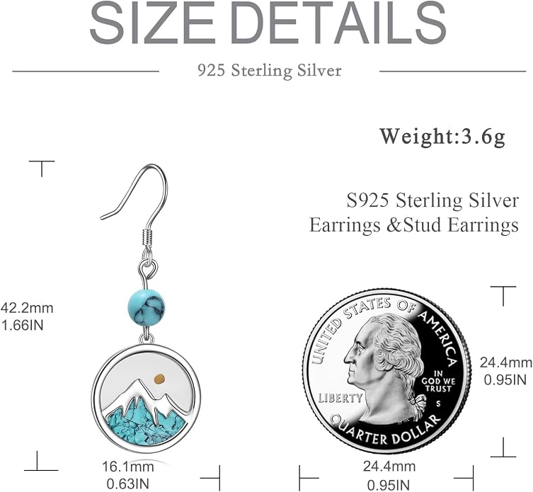 AOBOCO Mustard Seed Earrings for Women Sterling Silver Mountain Cross Earrings Dangle Christian Religion Jewelry Mothers Day Birthday for Mom Wife Friends