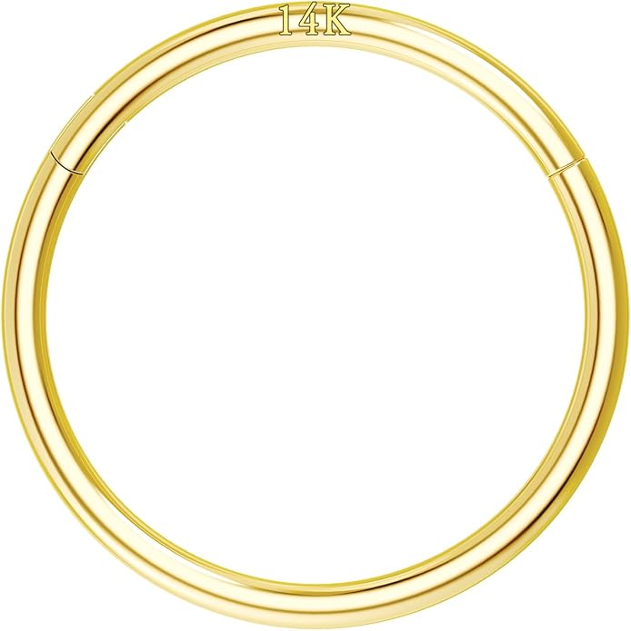 COCHARM 14K Solid Gold 18g/16g Nose Rings 16G Septum Rings Yellow Gold Tragus Helix Cartilage Conch Earring Hoops 18 Gauge Piercing Hoop