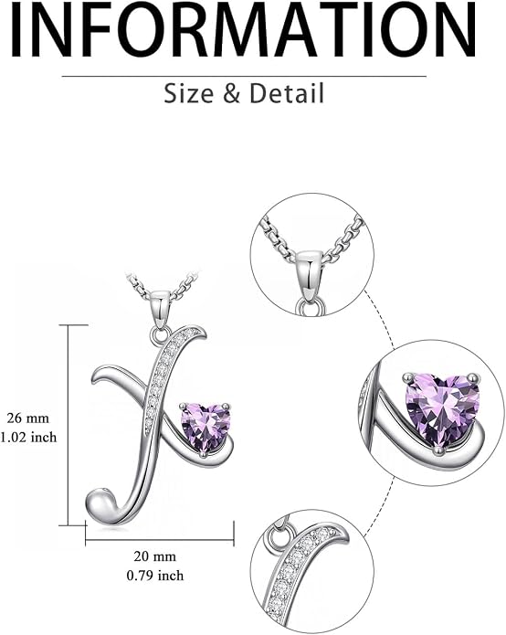 Birthday Gifts for Women Alphabet A to Z Initial Birthstone Pendant Necklaces for Women - 18k White Gold Plated Personalized Name Jewelry Anniversary Graduation Gifts for Wife Her Daughter Girlfriend(with Gift Box)