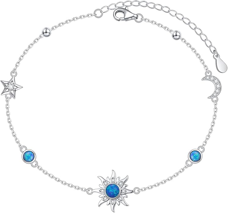 Alphm Anklet for Women S925 Sterling Silver Adjustable Foot Evil Eye Starfish Heart Bead Butterfly Celtic Knot Cross Multilayer Layered Ankle Bracelet Jewelry