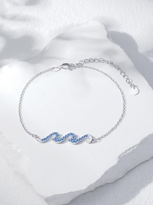Ankle/Bracelet for Women Sterling Silver Sea Turtle/Butterfly/Mustard Seed/Sister/Sunflower/Elephant Gifts for Birthday Summer Beach Jewelry for Mom Wife Daughter Friend