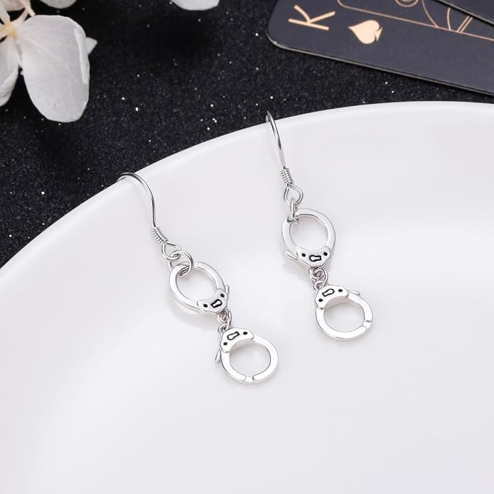 S925 Sterling Silver Trendy Dangle Drop Stud Loops Hoop Earrings for Women Jewelry Cuban Link