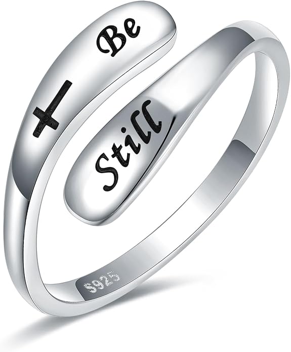 925 Sterling Silver Inspirational Adjustable Rings - Personality Encouragement Jewelry Gift For Women