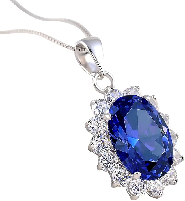 Wuziwen 925 Sterling Silver Princess Diana Kate Middleton Pendant Necklace for Women Jewelry Gift for Her