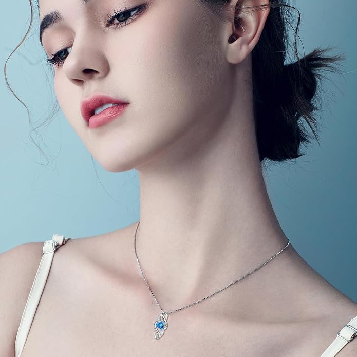 Daughter Necklace 925 Sterling Silver Always My Daughter Forever My Friend Infinity Necklace to Daughter Birthday Gift from Mom with 12 Birthstones