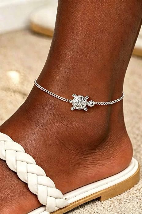 Yalice 925 Sterling Silver Ankle Bracelets for Women Dainty 14K Gold Plated Anklets Set Shiny Waterproof Ankle Chain Cross Beach Foot Jewelry Gifts