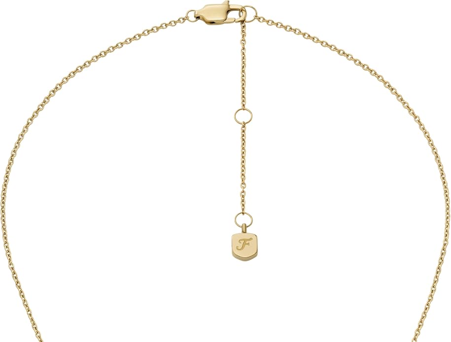 Fossil Women's Gold-Tone Stainless Steel Pendant Chain Necklace for Women